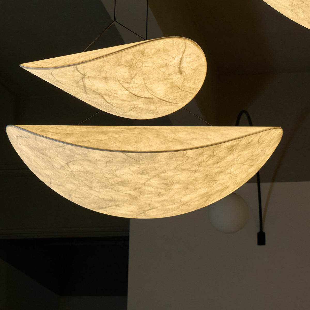 Pendant Light Lamp, Kaito Mulberry Silk Shade, Dimmable, Single and Multi-Light, Dining Room