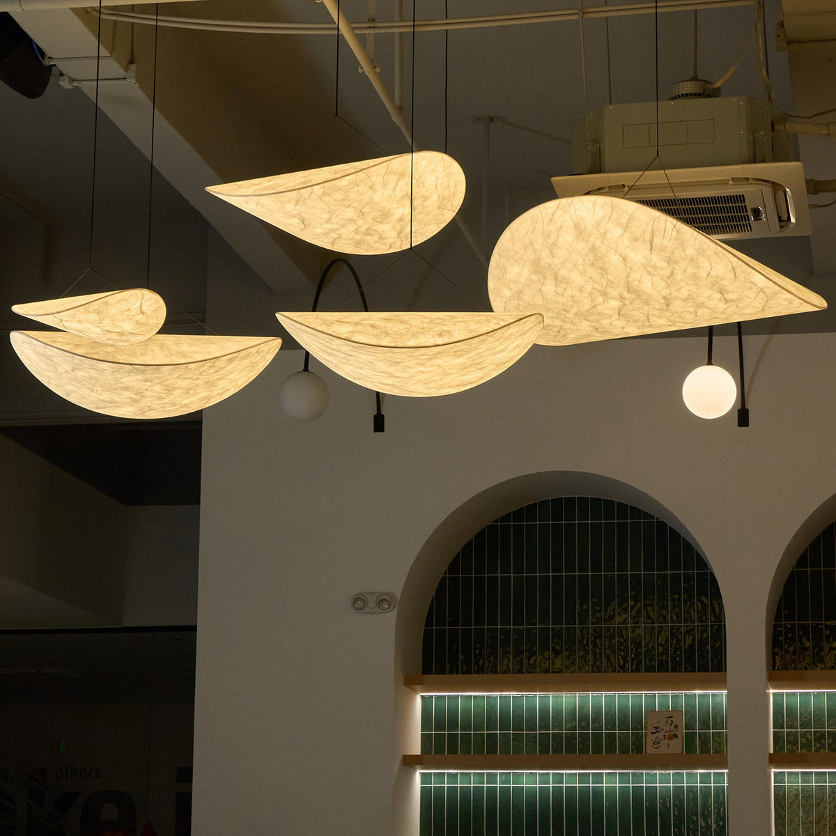 Pendant Light Lamp, Kaito Mulberry Silk Shade, Dimmable, Single and Multi-Light, Dining Room