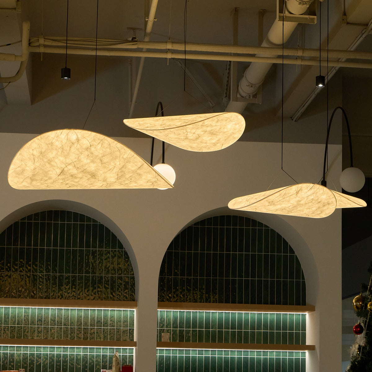 Pendant Light Lamp, Kaito Mulberry Silk Shade, Dimmable, Single and Multi-Light, Dining Room