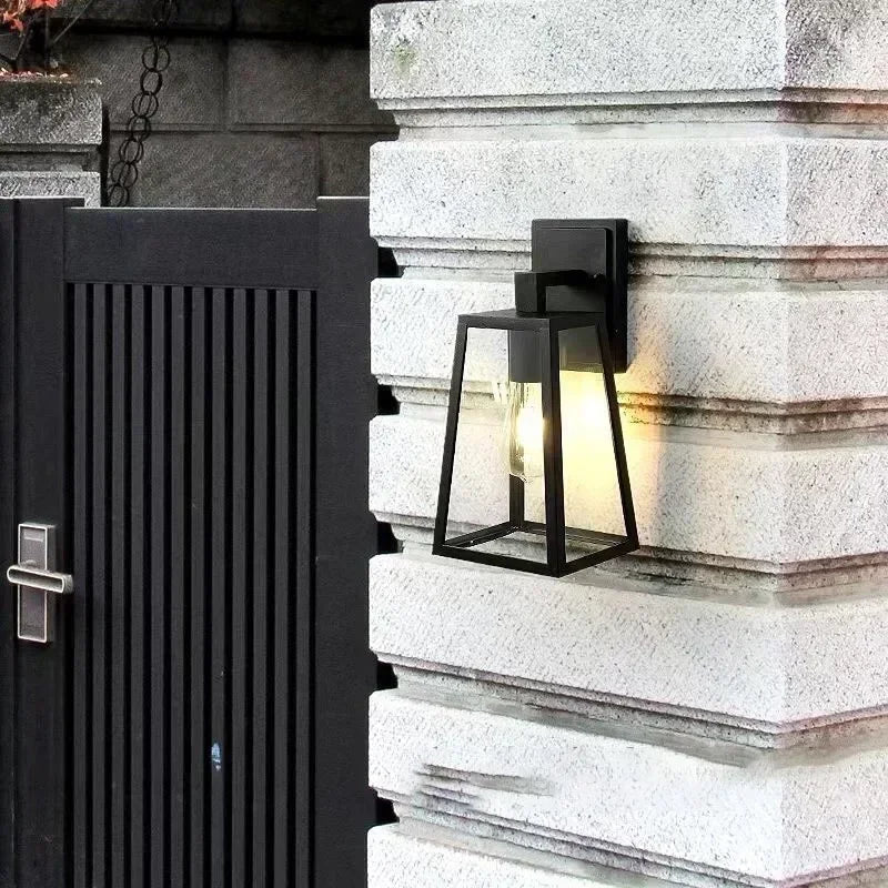 Callen Outdoor Wall Lamp, Architectural Glass, Matte Black, IP65