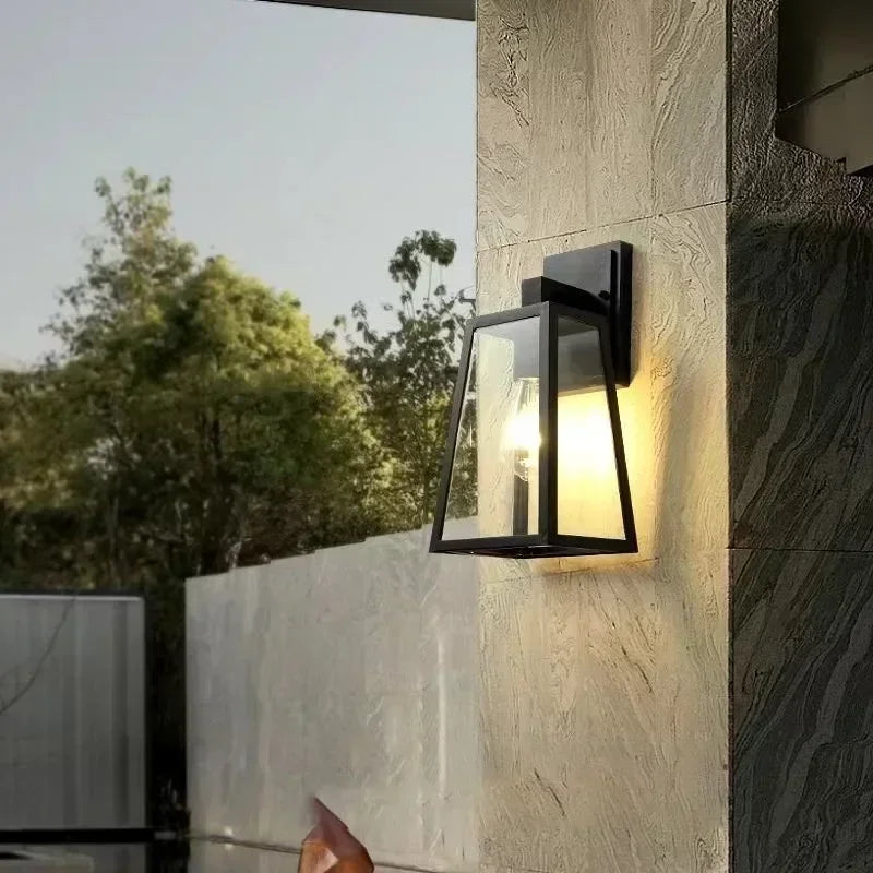 Callen Outdoor Wall Lamp, Architectural Glass, Matte Black, IP65
