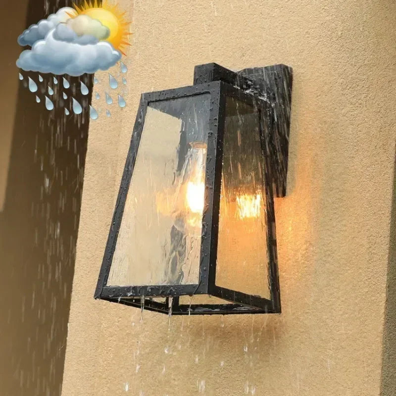 Callen Outdoor Wall Lamp, Architectural Glass, Matte Black, IP65