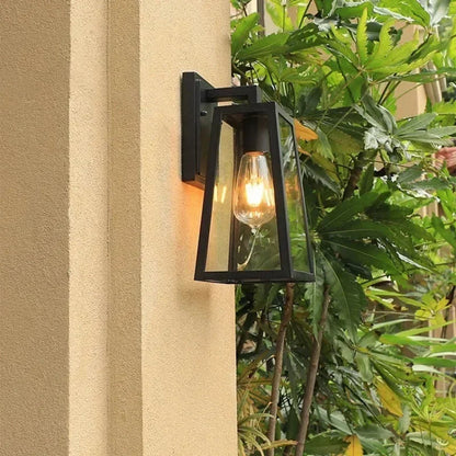 Callen Outdoor Wall Lamp, Architectural Glass, Matte Black, IP65