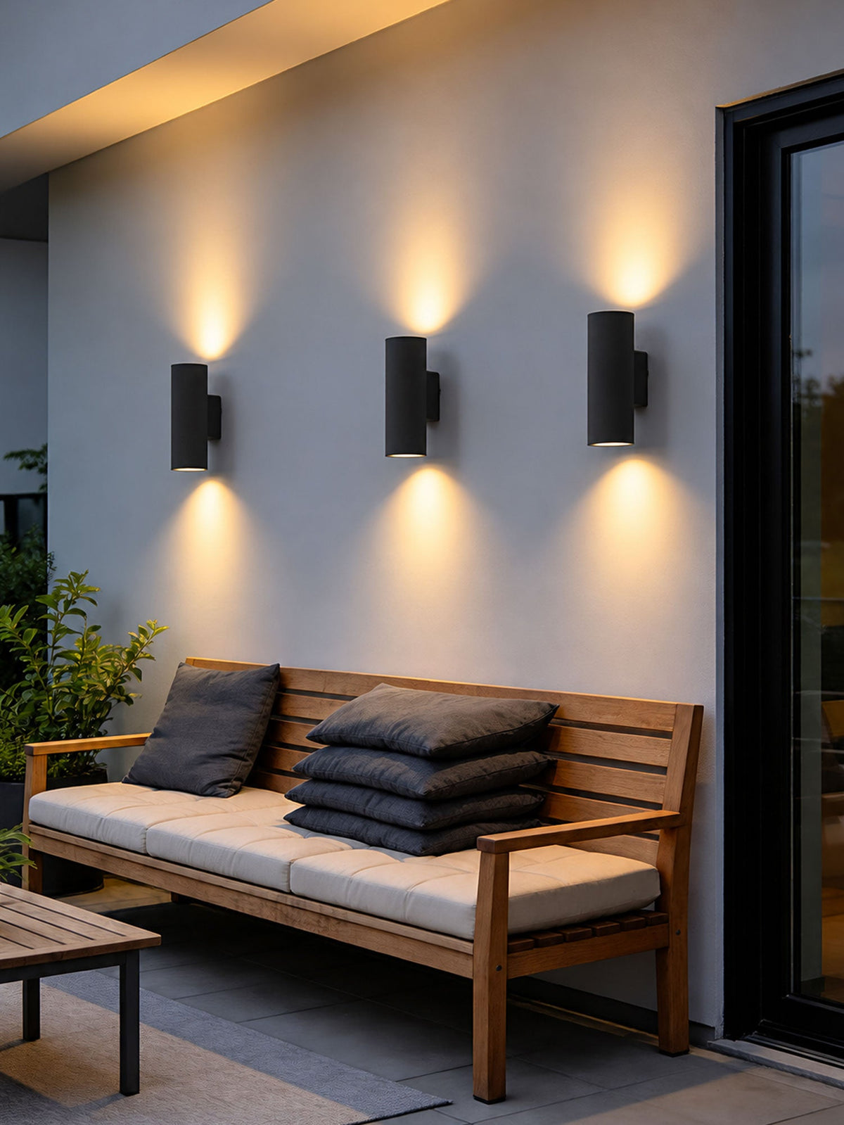 Outdoor Lighting: Keld Micro-Cement Up Down Wall Sconce, IP65, Hardwired, 3000K, White or Black