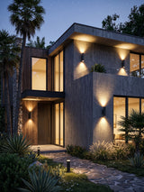 Outdoor Lighting: Keld Micro-Cement Up Down Wall Sconce, IP65, Hardwired, 3000K, White or Black