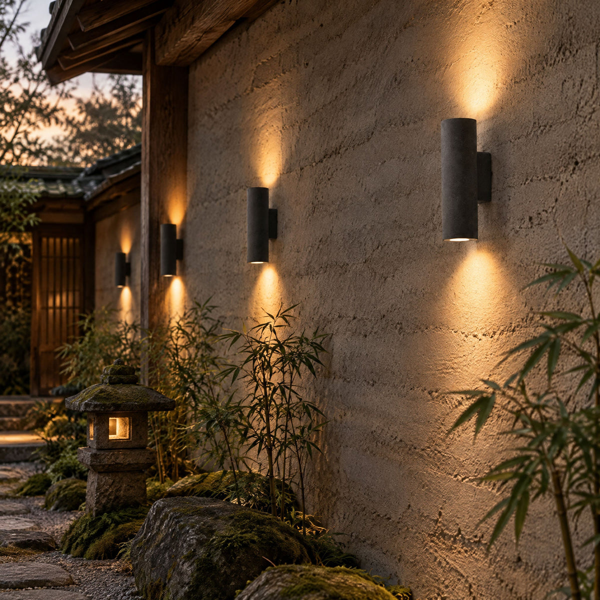 Outdoor Lighting: Keld Micro-Cement Up Down Wall Sconce, IP65, Hardwired, 3000K, White or Black