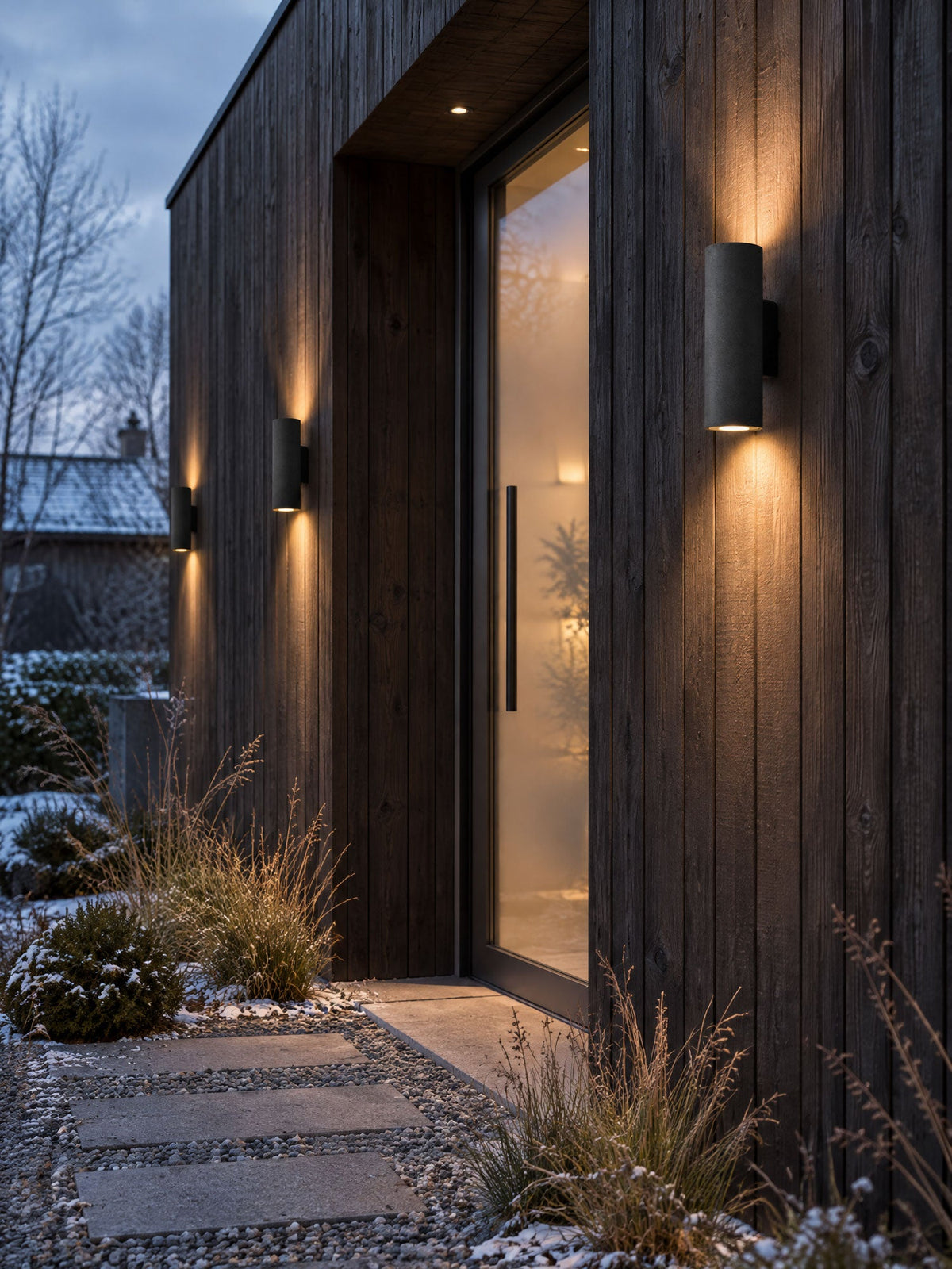 Outdoor Lighting: Keld Micro-Cement Up Down Wall Sconce, IP65, Hardwired, 3000K, White or Black