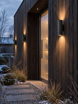 Outdoor Lighting: Keld Micro-Cement Up Down Wall Sconce, IP65, Hardwired, 3000K, White or Black