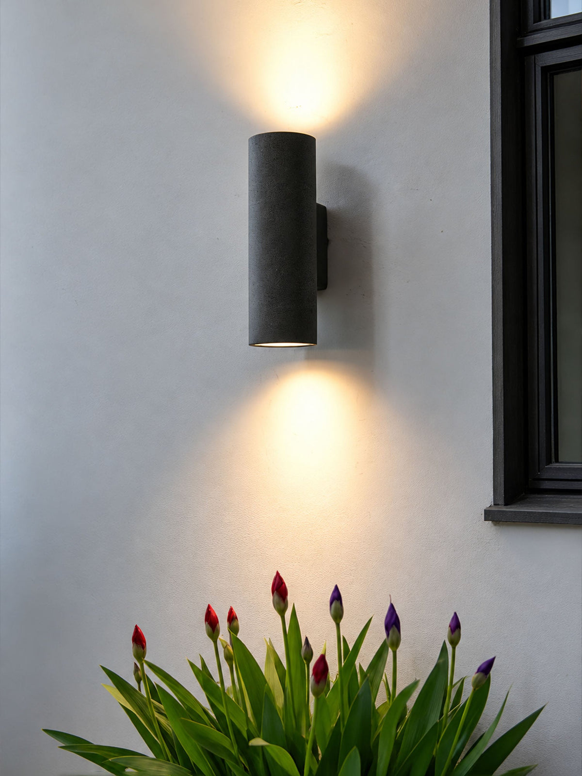 Outdoor Lighting: Keld Micro-Cement Up Down Wall Sconce, IP65, Hardwired, 3000K, White or Black