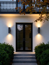 Outdoor Lighting: Keld Micro-Cement Up Down Wall Sconce, IP65, Hardwired, 3000K, White or Black