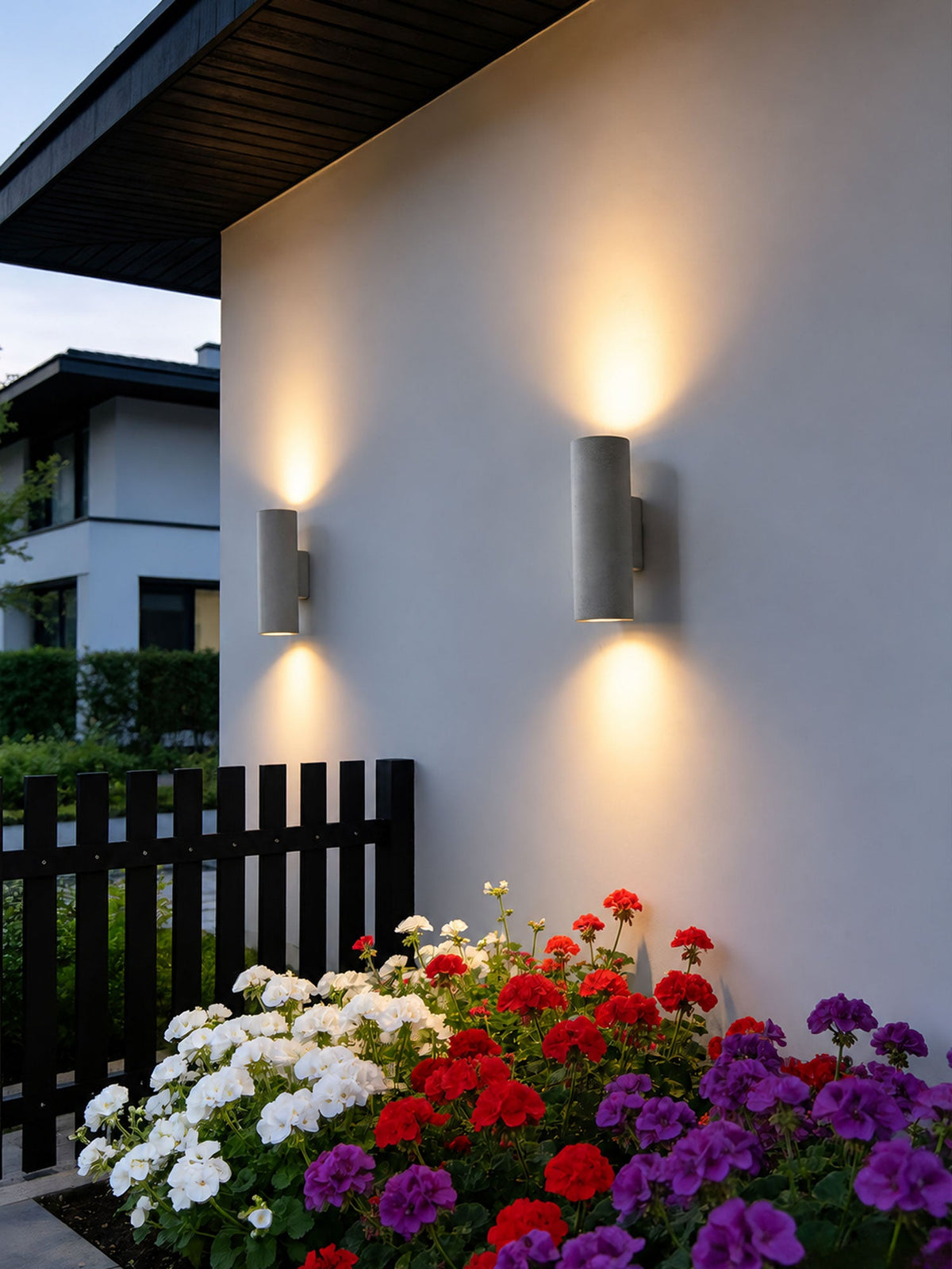 Outdoor Lighting: Keld Micro-Cement Up Down Wall Sconce, IP65, Hardwired, 3000K, White or Black