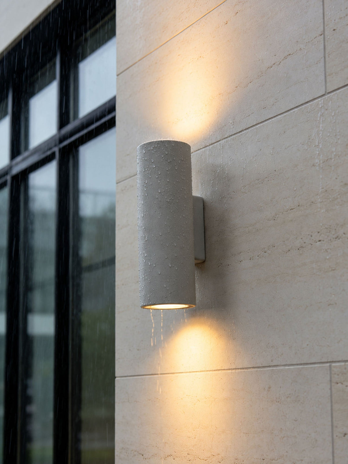 Outdoor Lighting: Keld Micro-Cement Up Down Wall Sconce, IP65, Hardwired, 3000K, White or Black