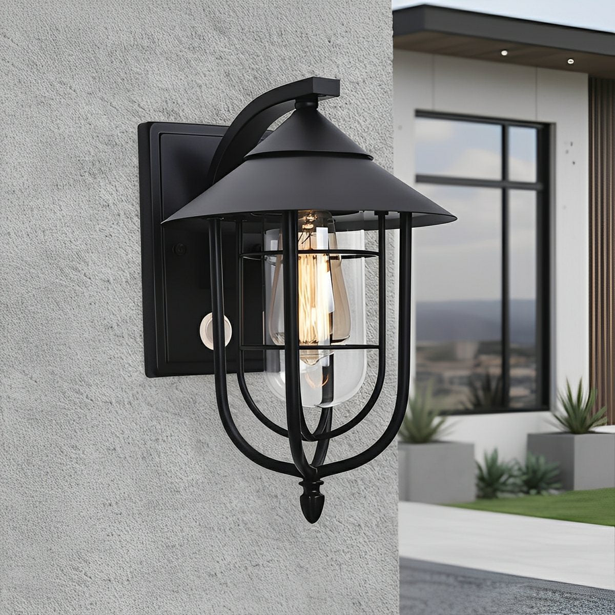Wren Vintage Birdcage Outdoor LED Porch Wall Light, Waterproof