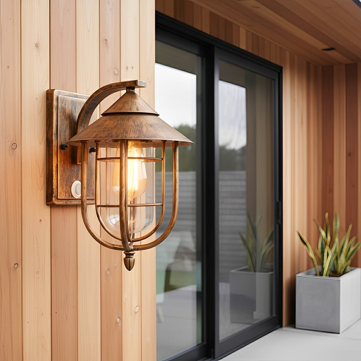 Wren Vintage Birdcage Outdoor LED Porch Wall Light, Waterproof