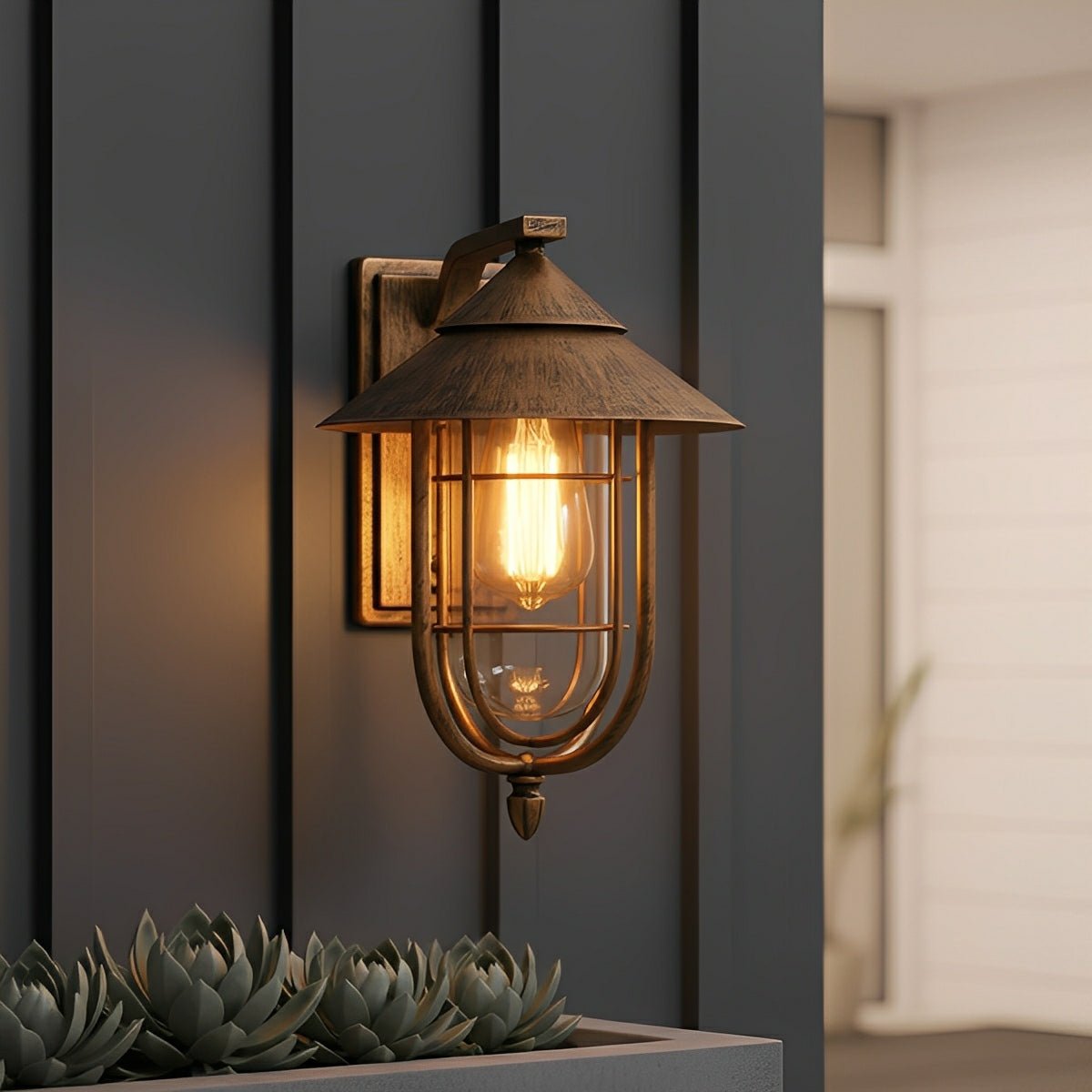 Wren Vintage Birdcage Outdoor LED Porch Wall Light, Waterproof