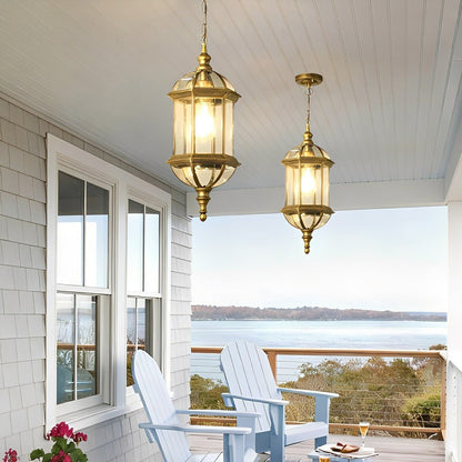 Rowan Outdoor Lantern Pendant Light, Vintage Rustic Cylinder Design, Waterproof