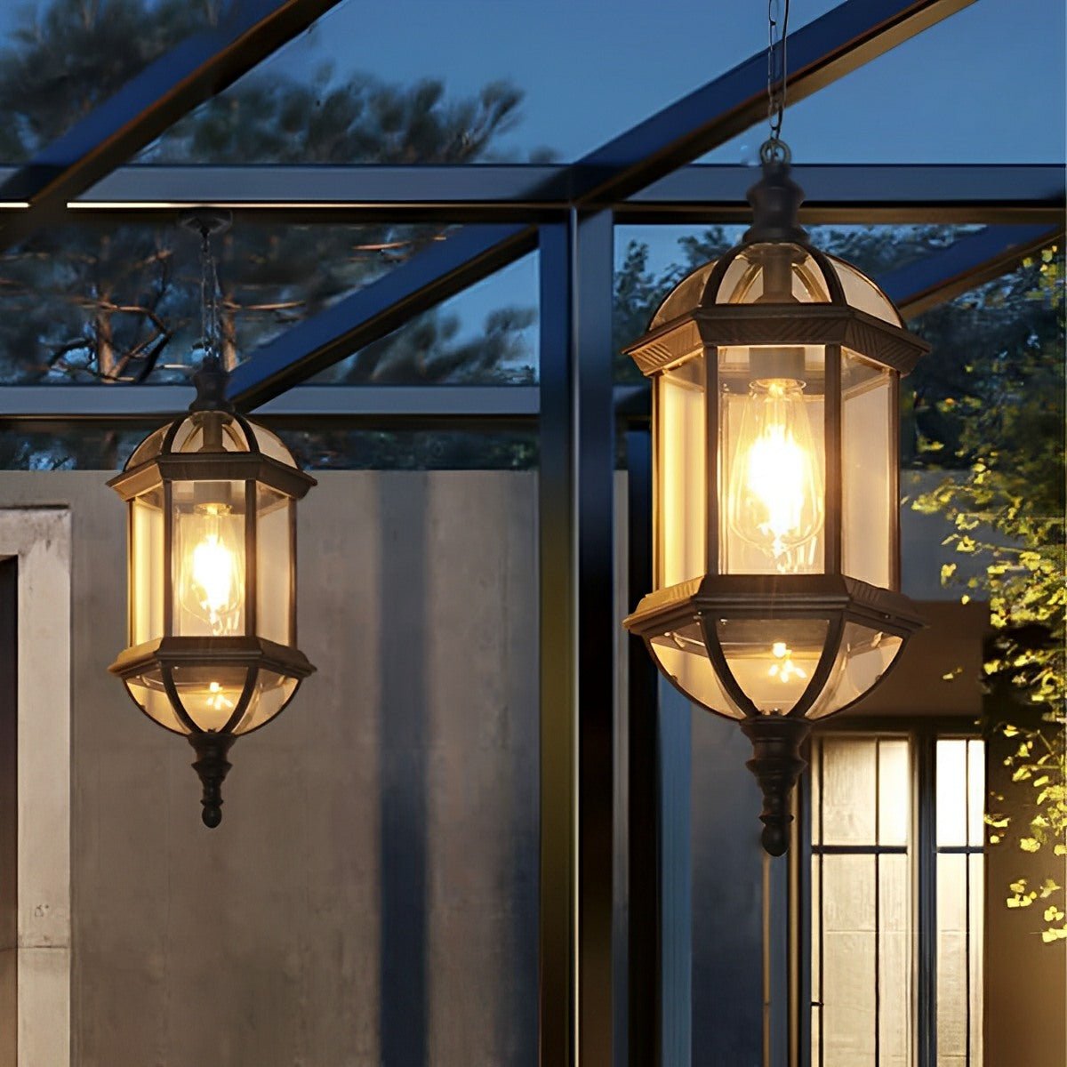 Rowan Outdoor Lantern Pendant Light, Vintage Rustic Cylinder Design, Waterproof