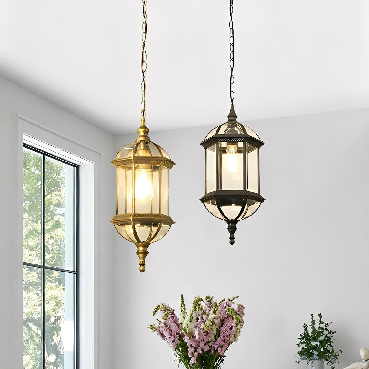 Rowan Outdoor Lantern Pendant Light, Vintage Rustic Cylinder Design, Waterproof