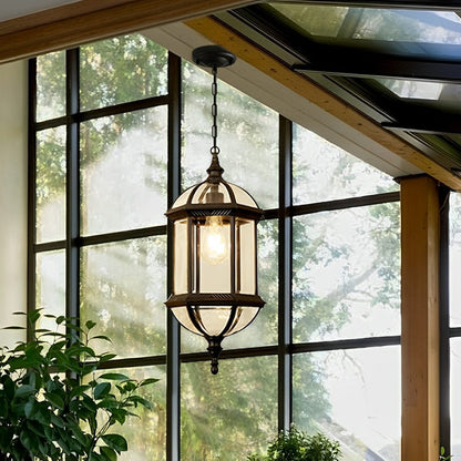 Rowan Outdoor Lantern Pendant Light, Vintage Rustic Cylinder Design, Waterproof