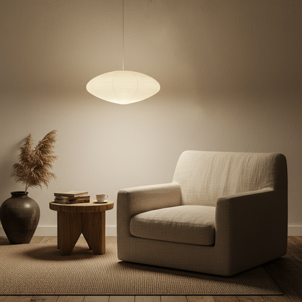 Kumo Washi Paper Light, Swag Pendant Lamp, Round Paper Lampshade, 3 Sizes, White Cable