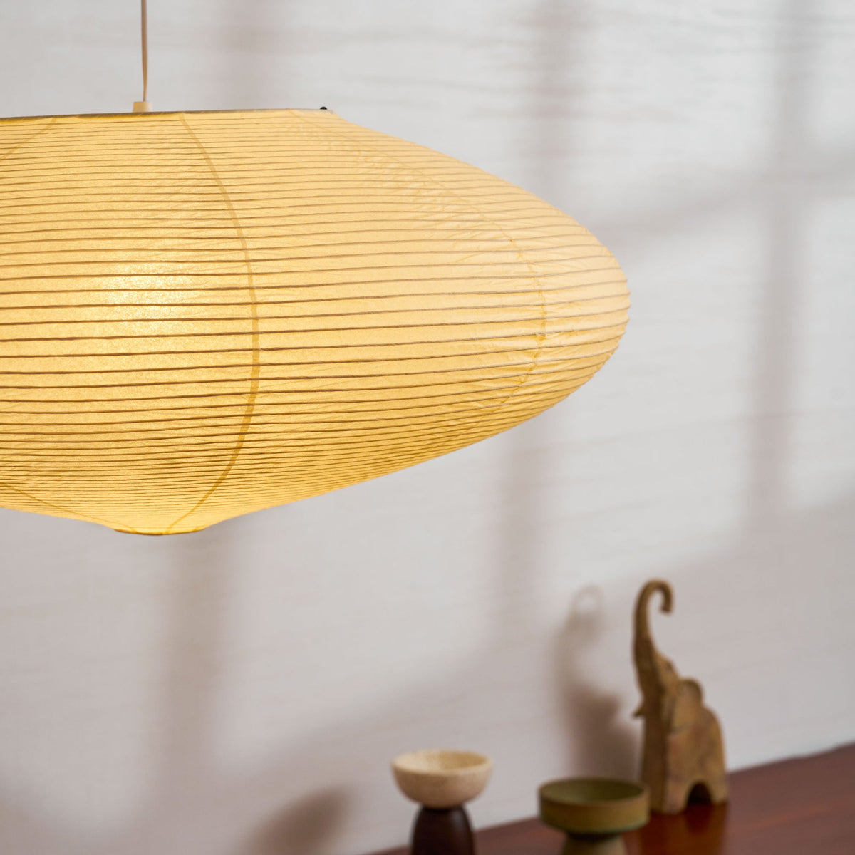 Kumo Washi Paper Light, Swag Pendant Lamp, Round Paper Lampshade, 3 Sizes, White Cable