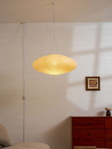 Kumo Washi Paper Light, Swag Pendant Lamp, Round Paper Lampshade, 3 Sizes, White Cable
