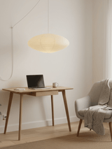 Kumo Washi Paper Light, Swag Pendant Lamp, Round Paper Lampshade, 3 Sizes, White Cable