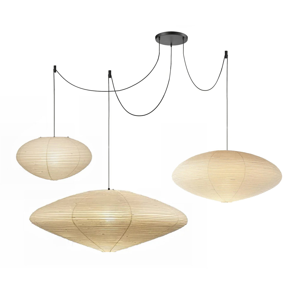 Kitchen Island Pendant Lighting Fixtures, Tomo Washi Paper Pendant, Handcrafted Shade, 3 Sizes