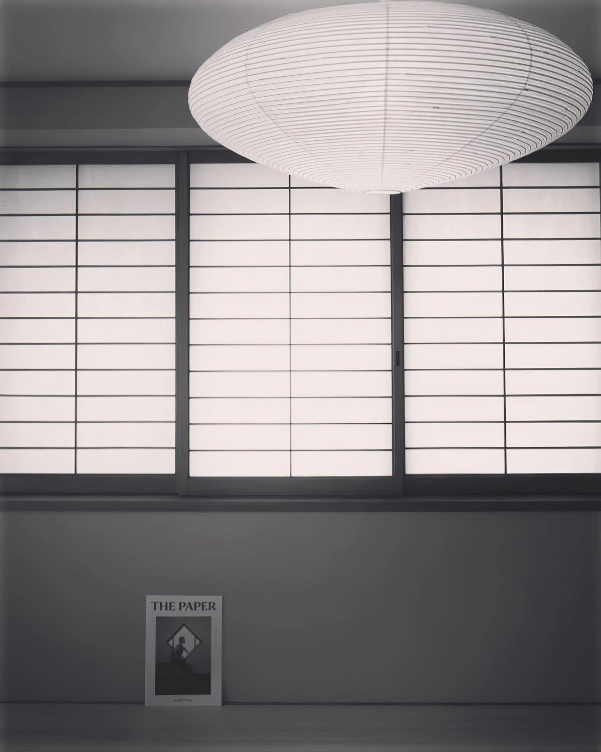 Kumo Washi Paper Light, Swag Pendant Lamp, Round Paper Lampshade, 3 Sizes, White Cable
