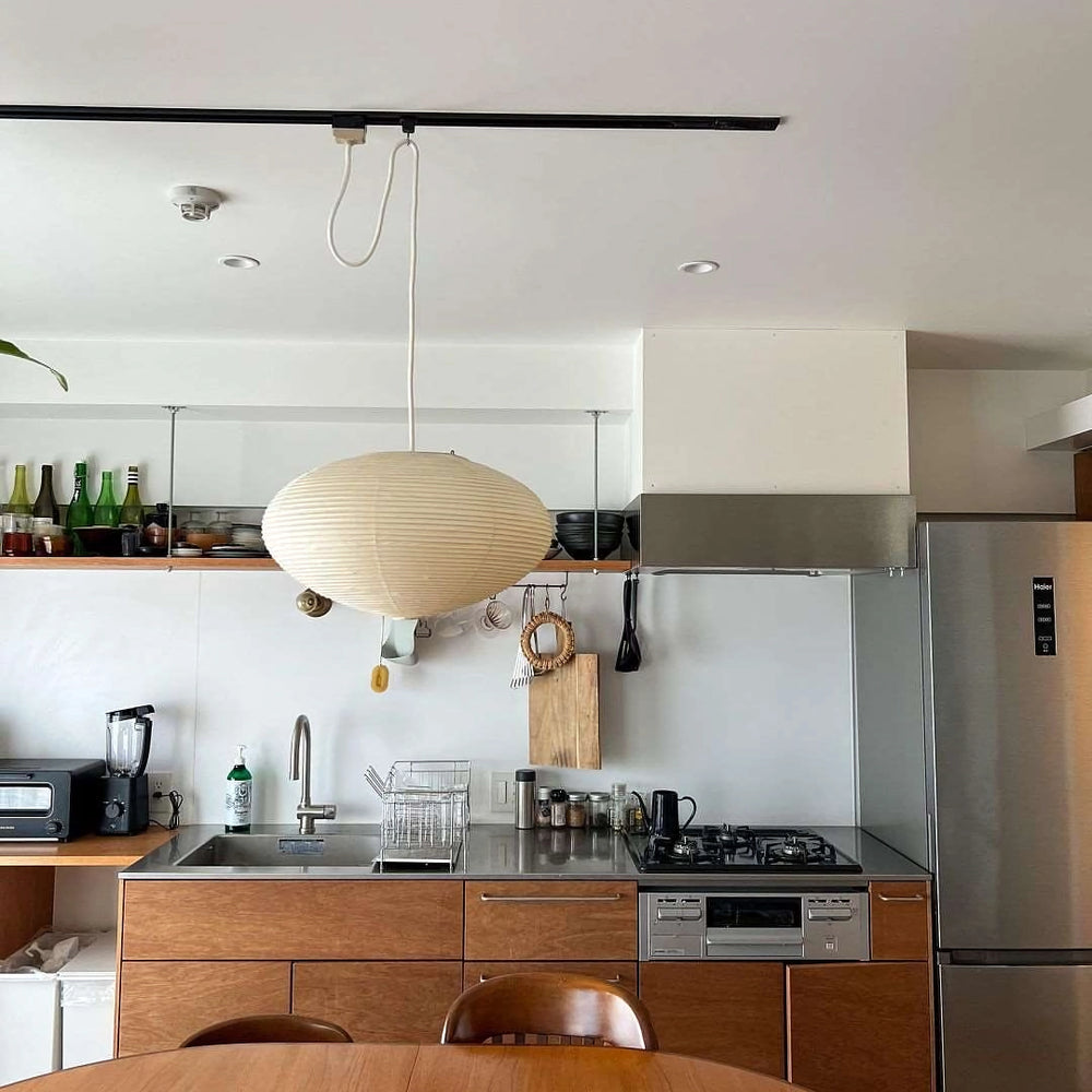 Kitchen Island Pendant Lighting Fixtures, Tomo Washi Paper Pendant, Handcrafted Shade, 3 Sizes