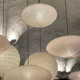 Kumo Washi Paper Light, Swag Pendant Lamp, Round Paper Lampshade, 3 Sizes, White Cable
