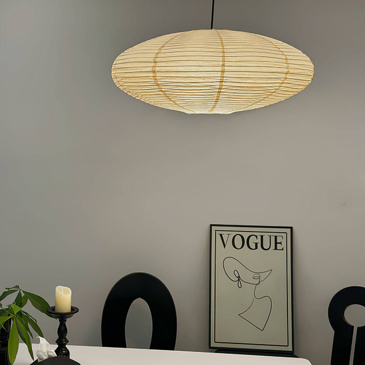 Kitchen Island Pendant Lighting Fixtures, Tomo Washi Paper Pendant, Handcrafted Shade, 3 Sizes