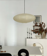 Kumo Washi Paper Light, Swag Pendant Lamp, Round Paper Lampshade, 3 Sizes, White Cable