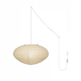 Kumo Washi Paper Light, Swag Pendant Lamp, Round Paper Lampshade, 3 Sizes, White Cable