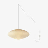 Kumo Washi Paper Light, Swag Pendant Lamp, Round Paper Lampshade, 3 Sizes, White Cable