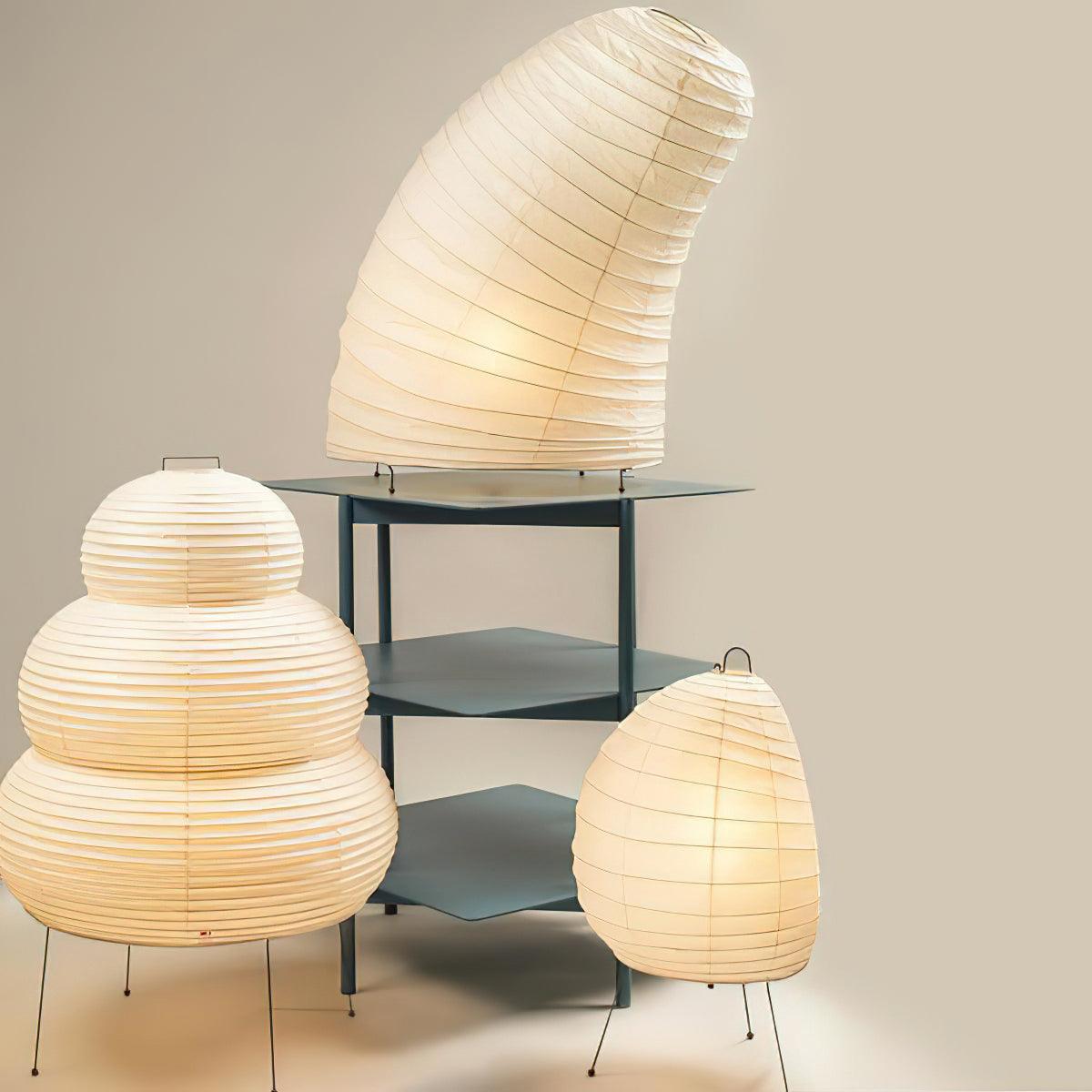 Kumo Lamps for Table, Japanese Lantern Table Lamps, White, 9 Sizes, Living Room & Bedside