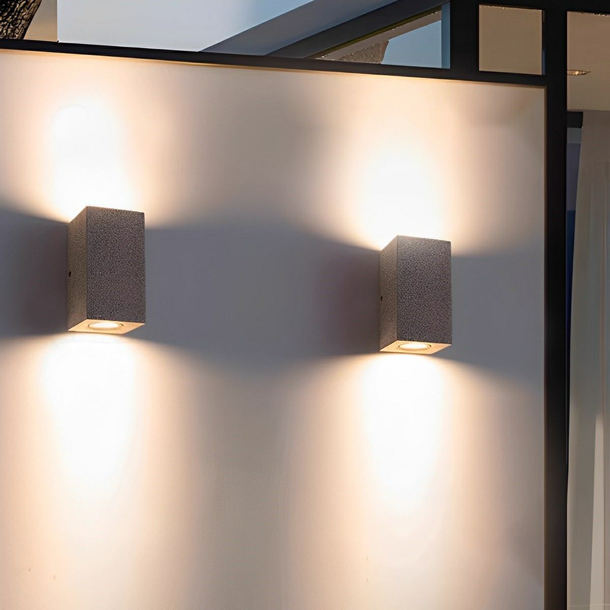 Basalt Outdoor Concrete-Style LED Wall Light, Waterproof, Rectangular & Round