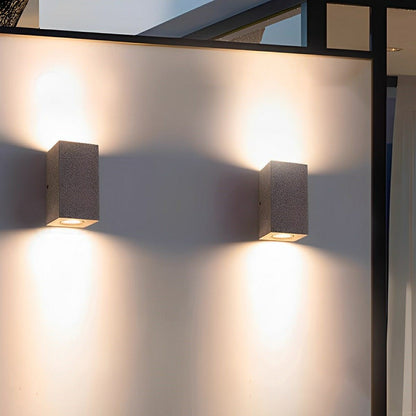 Basalt Outdoor Concrete-Style LED Wall Light, Waterproof, Rectangular & Round