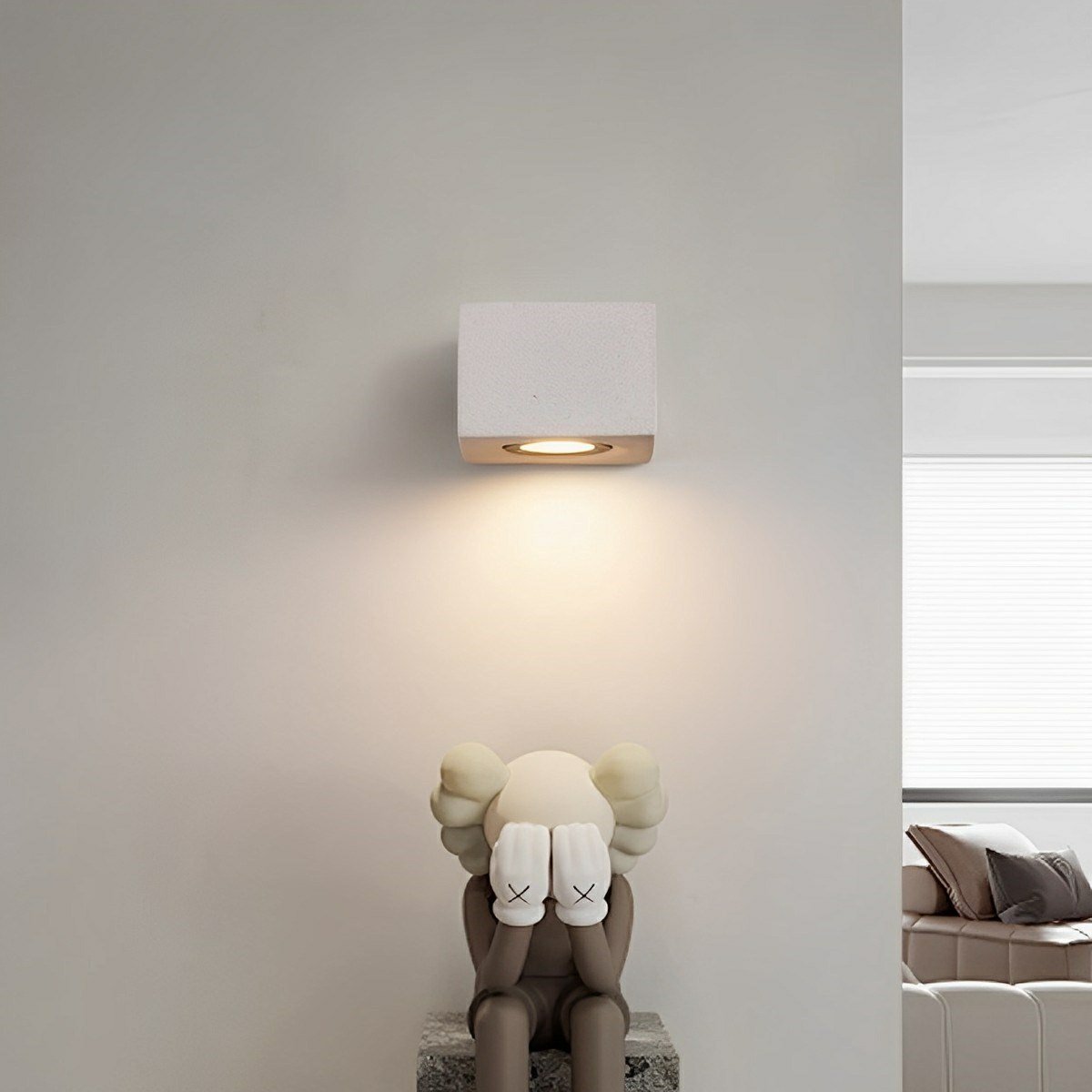 Basalt Outdoor Concrete-Style LED Wall Light, Waterproof, Rectangular & Round