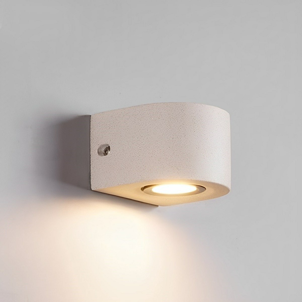 Basalt Outdoor Concrete-Style LED Wall Light, Waterproof, Rectangular & Round