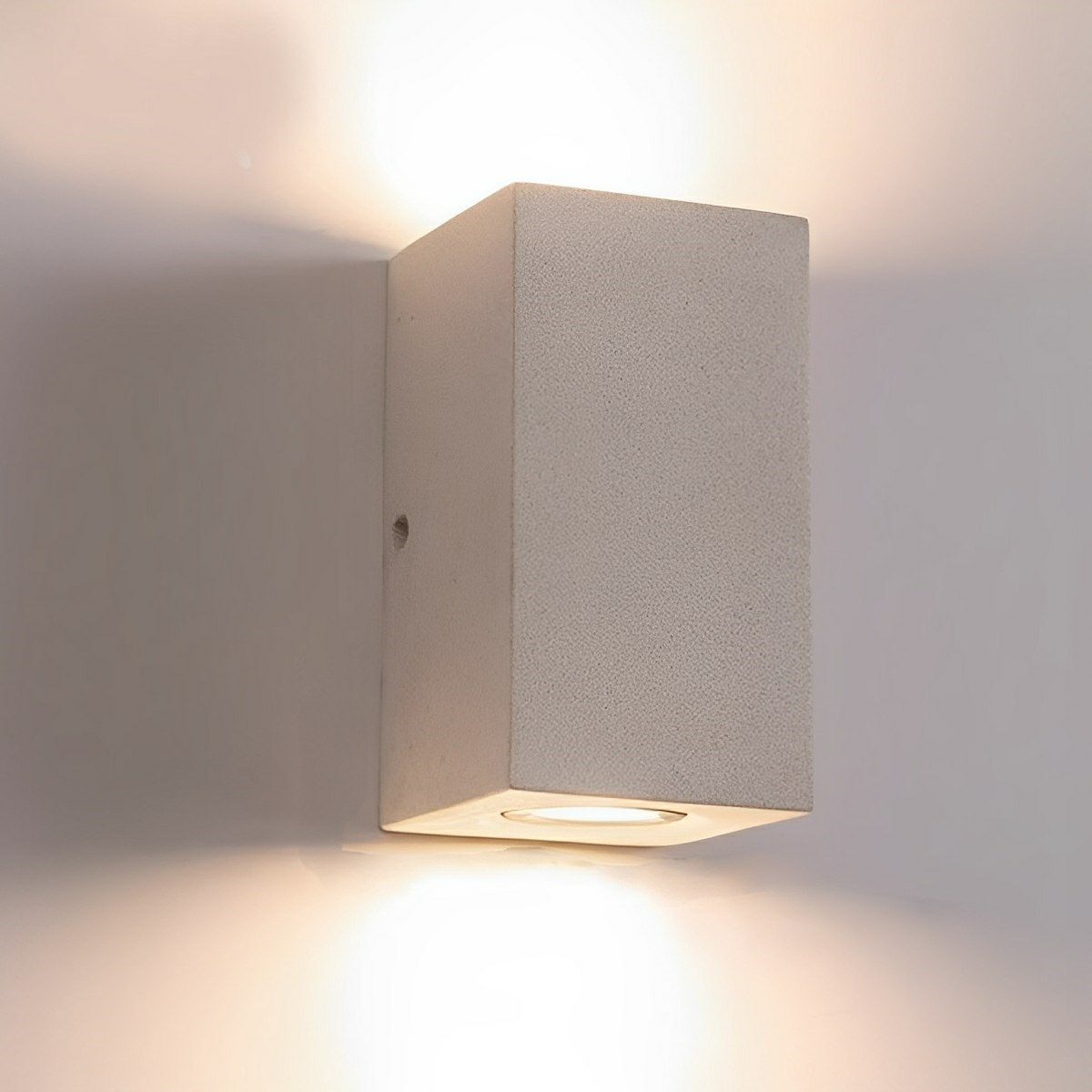 Basalt Outdoor Concrete-Style LED Wall Light, Waterproof, Rectangular & Round
