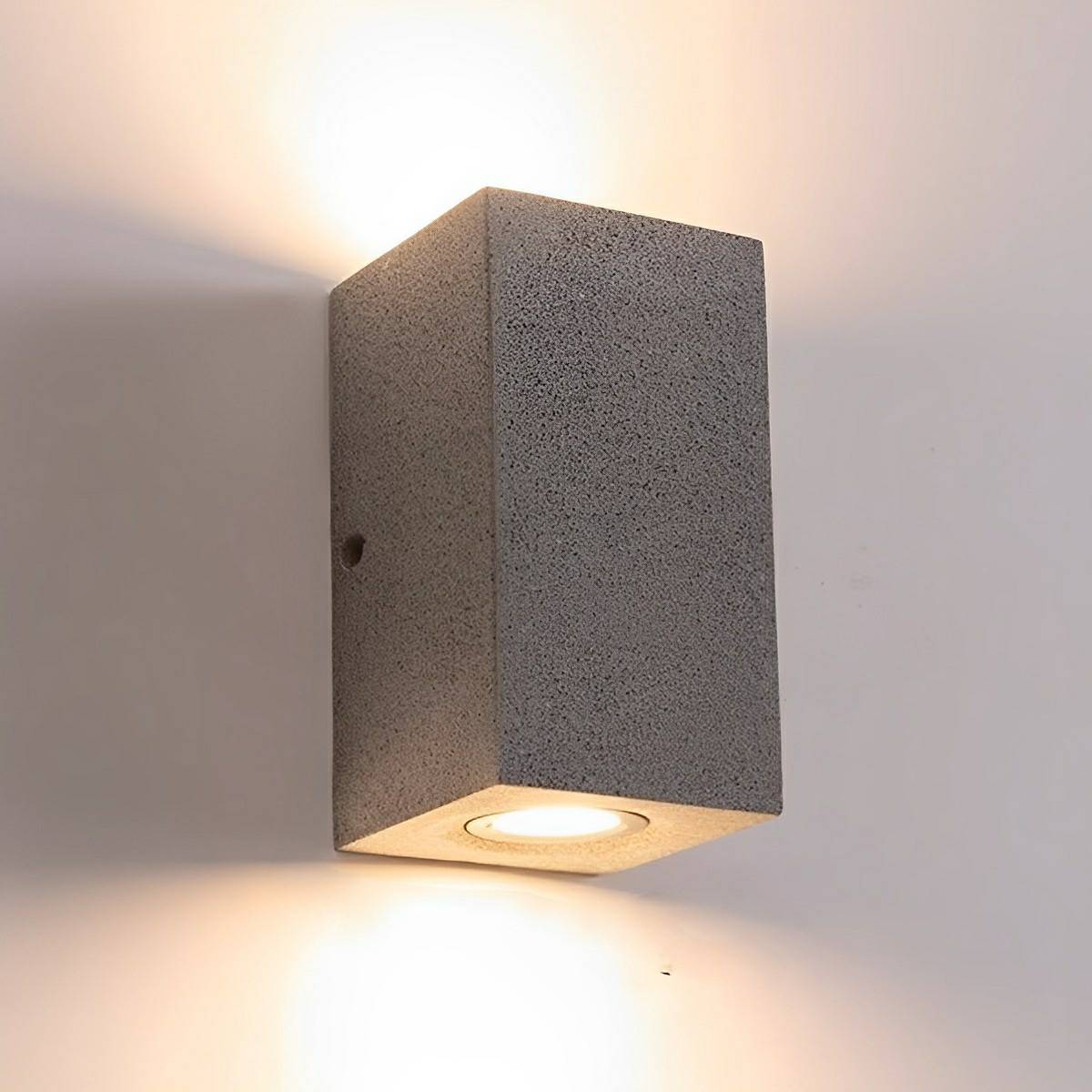 Basalt Outdoor Concrete-Style LED Wall Light, Waterproof, Rectangular & Round