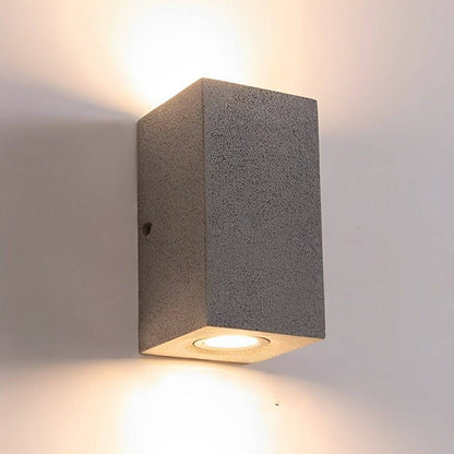 Basalt Outdoor Concrete-Style LED Wall Light, Waterproof, Rectangular & Round