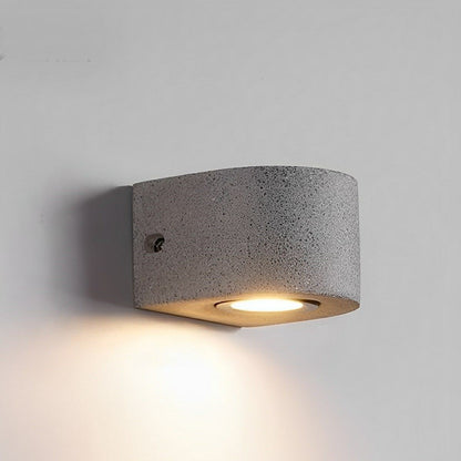 Basalt Outdoor Concrete-Style LED Wall Light, Waterproof, Rectangular & Round