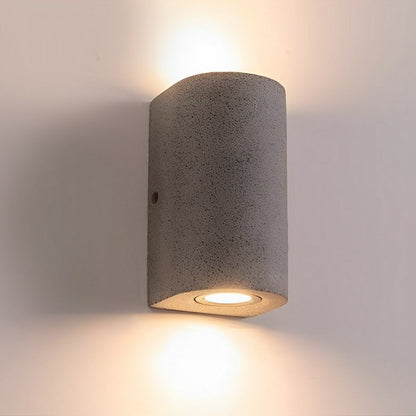 Basalt Outdoor Concrete-Style LED Wall Light, Waterproof, Rectangular & Round