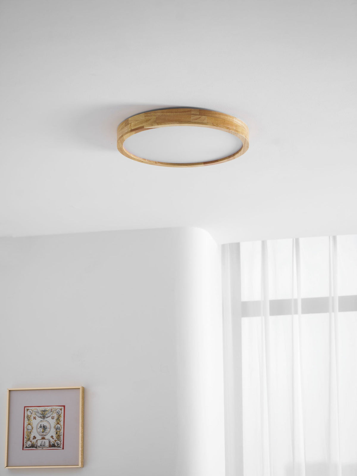 Aksel Dining Room Lighting Fixture, Wood Chandelier, Geometric Ceiling Light, Round or Square