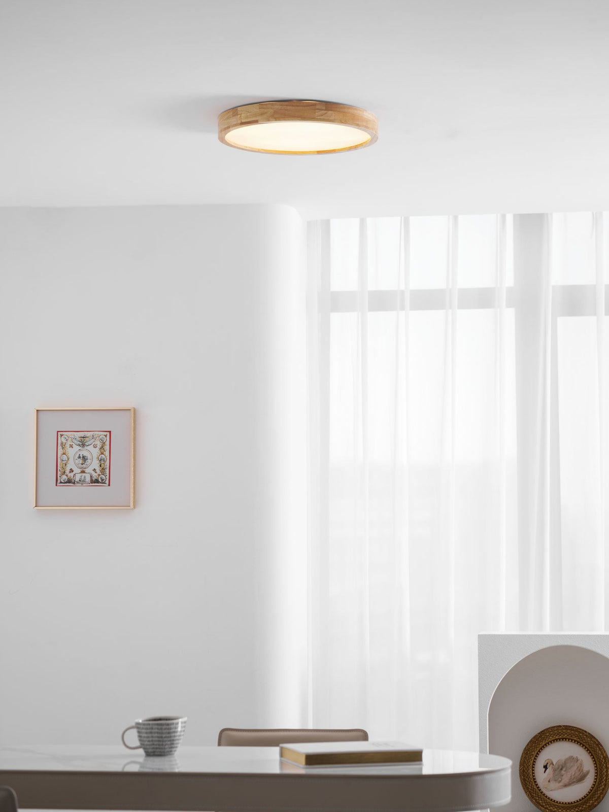 Aksel Dining Room Lighting Fixture, Wood Chandelier, Geometric Ceiling Light, Round or Square