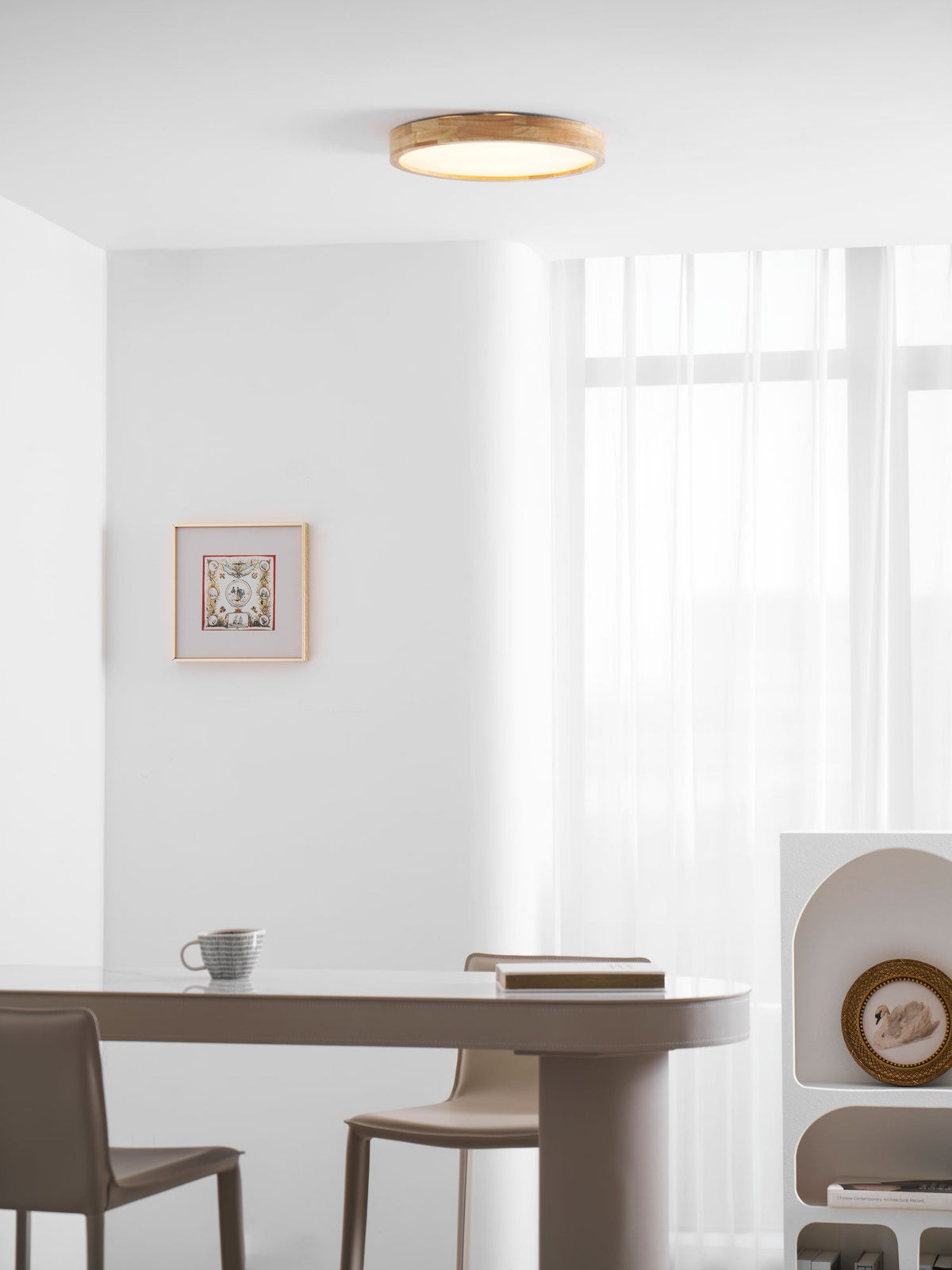 Aksel Dining Room Lighting Fixture, Wood Chandelier, Geometric Ceiling Light, Round or Square