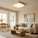 Aksel Dining Room Lighting Fixture, Wood Chandelier, Geometric Ceiling Light, Round or Square