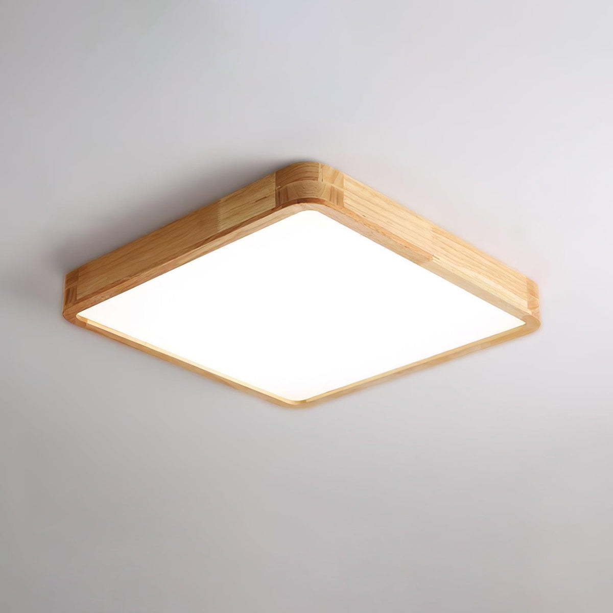 Aksel Dining Room Lighting Fixture, Wood Chandelier, Geometric Ceiling Light, Round or Square